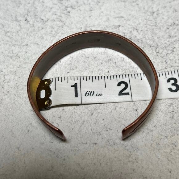 Vintage CR Little Navajo Native American stamped cuff sterling copper - Picture 11 of 11